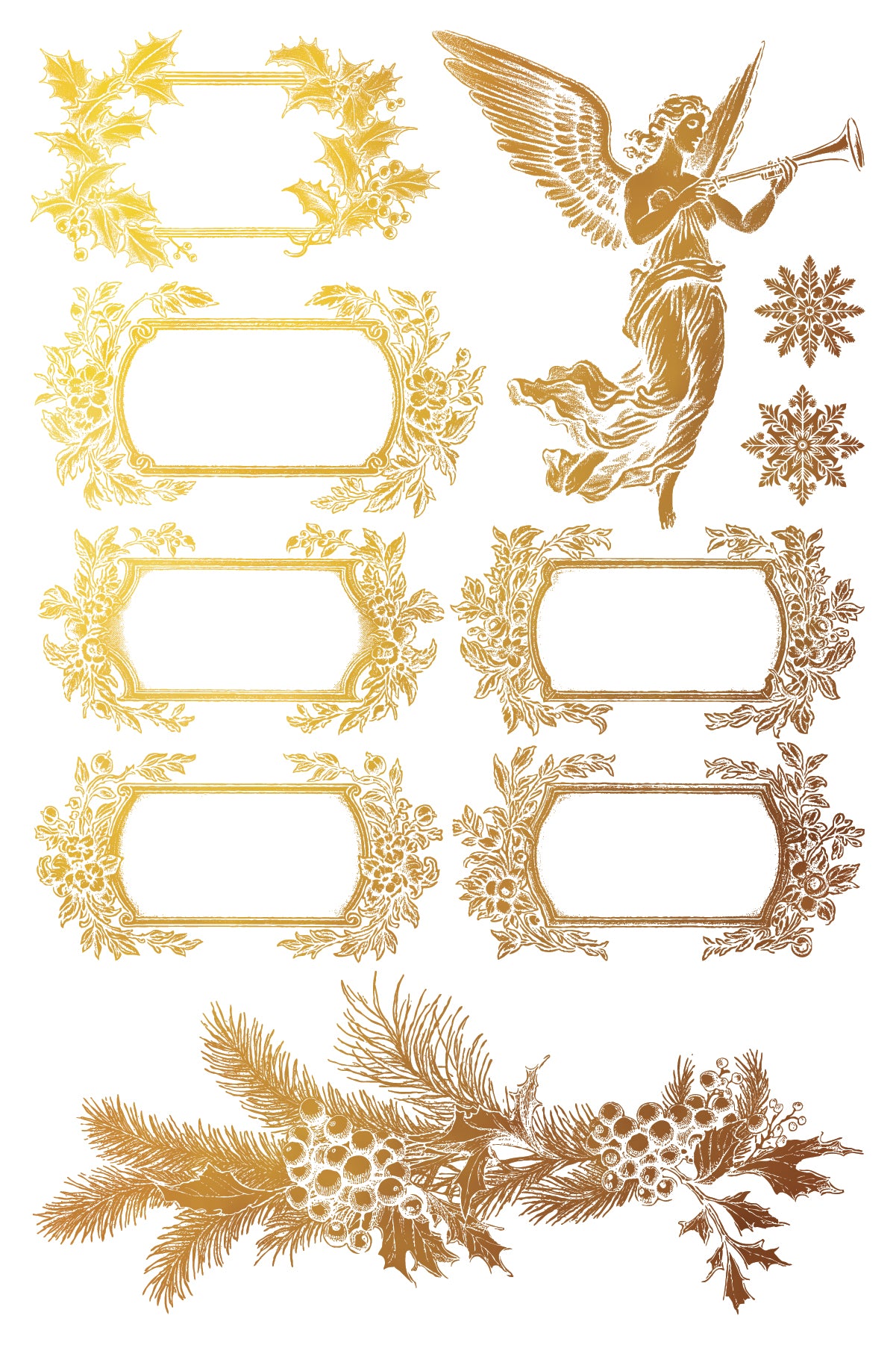 Tinsel IOD Gold Foil Transfer Pad with (8) 8 x 12 Sheets by Iron Orchid Designs Rub-On Furniture Transfer Decal