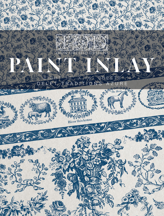 Delft Traditions Azure IOD Paint Inlay by Iron Orchid Design - Limited Release