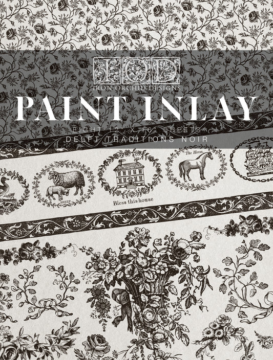 Delft Traditions Noir IOD Paint Inlay by Iron Orchid Design - Limited Release