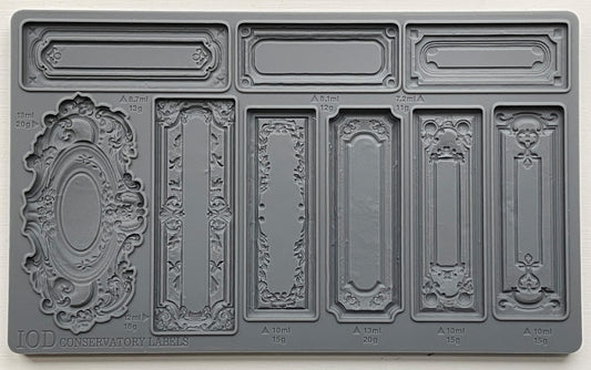 Conservatory Labels IOD décor mould 6 x 10 - by Iron Orchid Designs - New Release