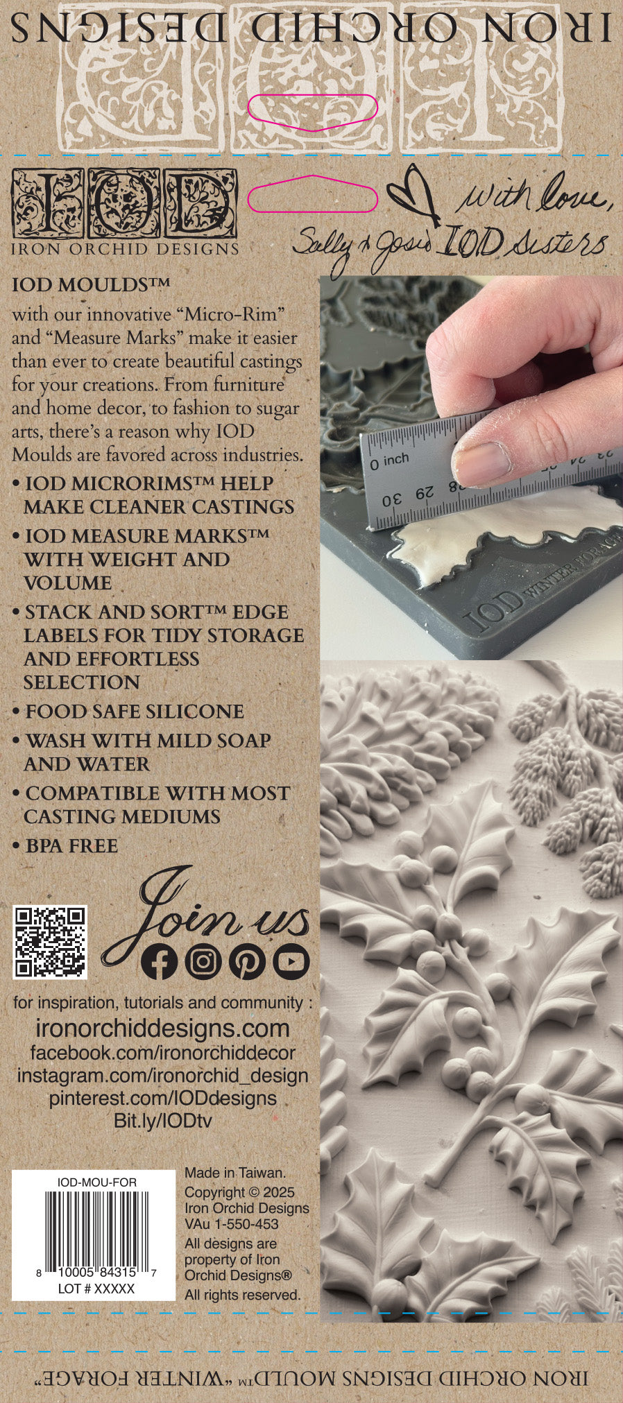 Winter Forage IOD décor mould 6 x 10 - by Iron Orchid Designs - 2025 Holiday Release