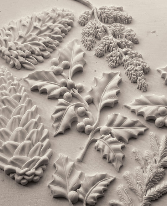 Winter Forage IOD décor mould 6 x 10 - by Iron Orchid Designs - 2025 Holiday Release