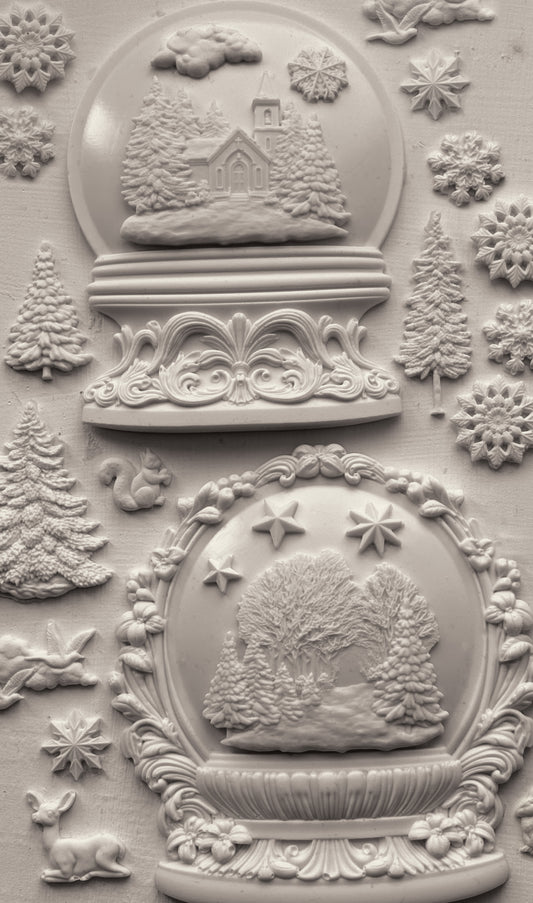 Snow Globes IOD décor mould 6 x 10 - by Iron Orchid Designs - 2025 Holiday Release
