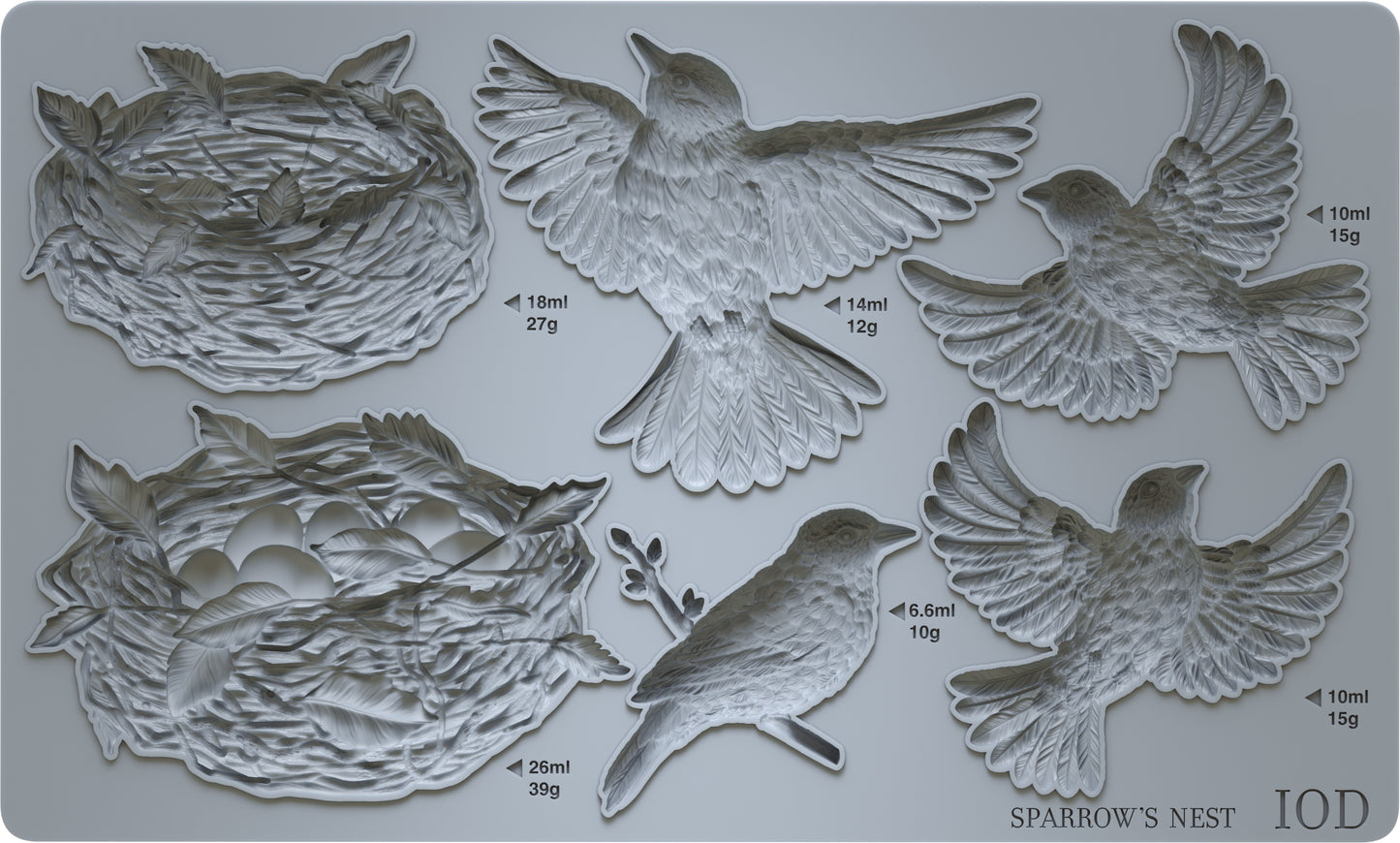 Sparrow's Nest IOD décor mould 6 x 10 - by Iron Orchid Designs - New Release