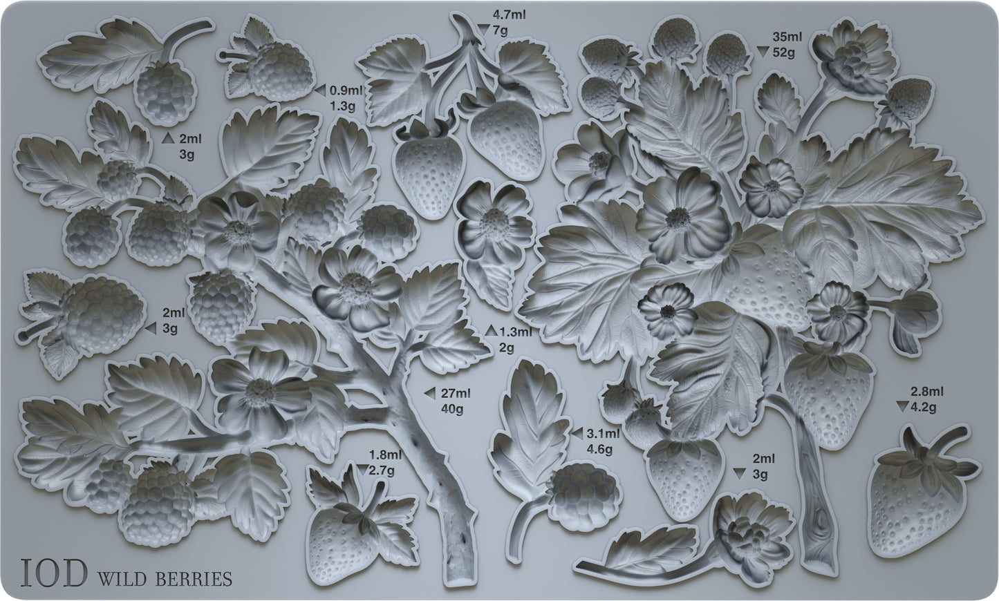 Wild Berries IOD décor mould 6 x 10 - by Iron Orchid Designs - New Release