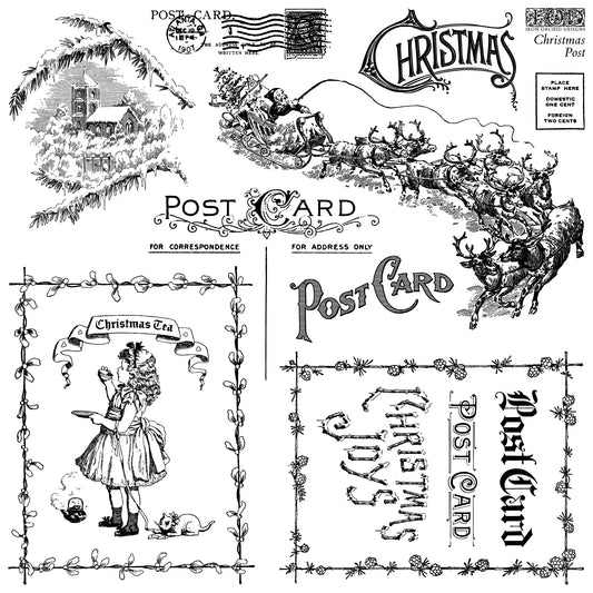 Christmas Post 12 x 12 IOD stamp - by Iron Orchid Designs - 2025 Limited Holiday Release