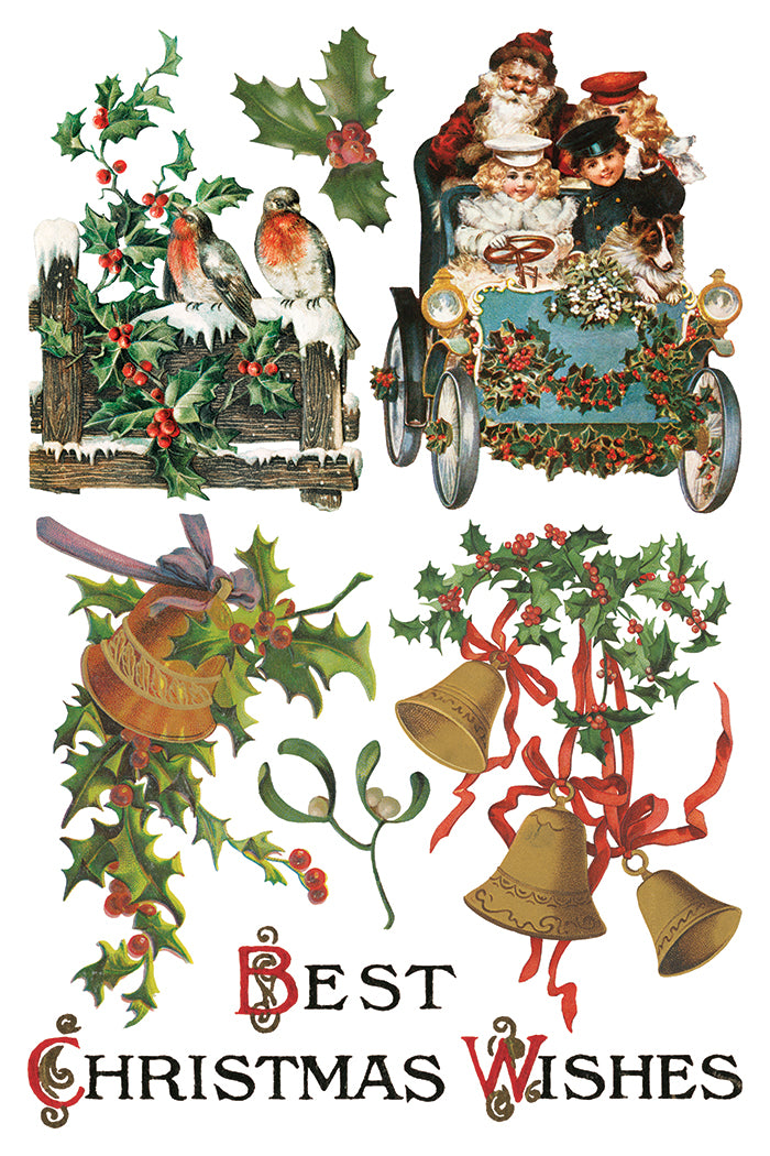 Christmas Joy IOD Transfer Pad with (8) 8 x 12 Sheets by Iron Orchid Designs Rub-On Furniture Transfer Decal - 2025 Limited Holiday Release