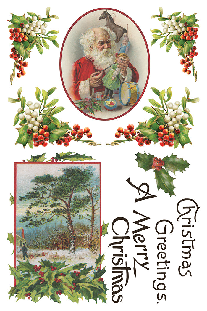 Christmas Joy IOD Transfer Pad with (8) 8 x 12 Sheets by Iron Orchid Designs Rub-On Furniture Transfer Decal - 2025 Limited Holiday Release