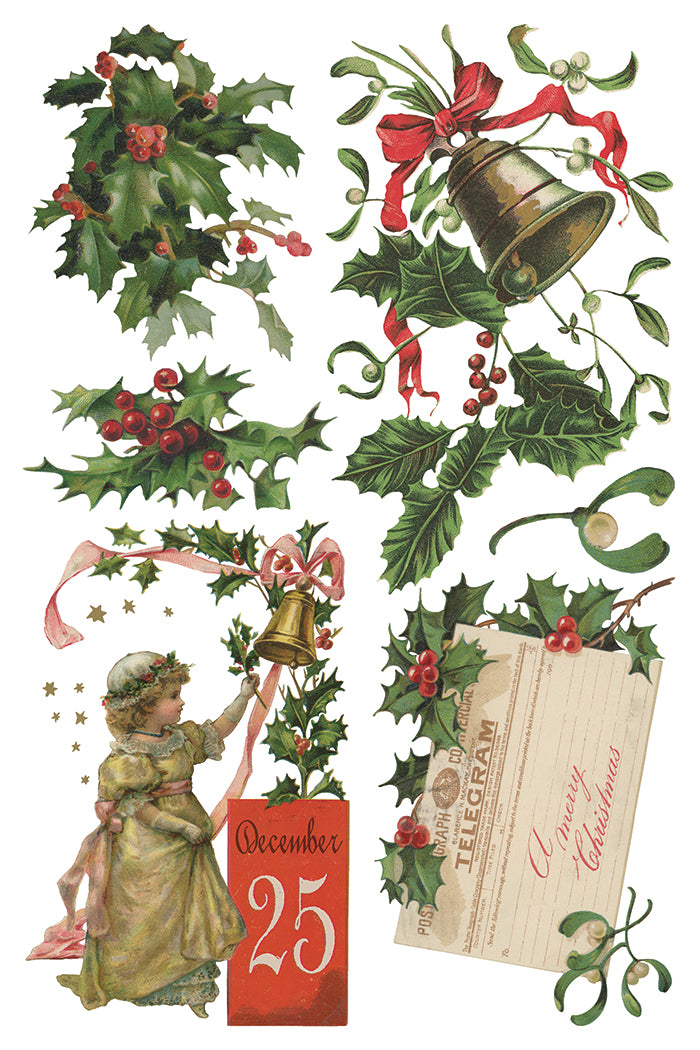 Christmas Joy IOD Transfer Pad with (8) 8 x 12 Sheets by Iron Orchid Designs Rub-On Furniture Transfer Decal - 2025 Limited Holiday Release