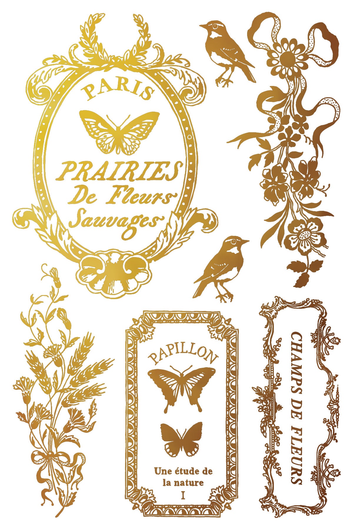 Papillon IOD Gilded Foil Transfer Pad with (8) 8 x 12 Sheets by Iron Orchid Designs Rub-On Furniture Transfer Decal - New Release