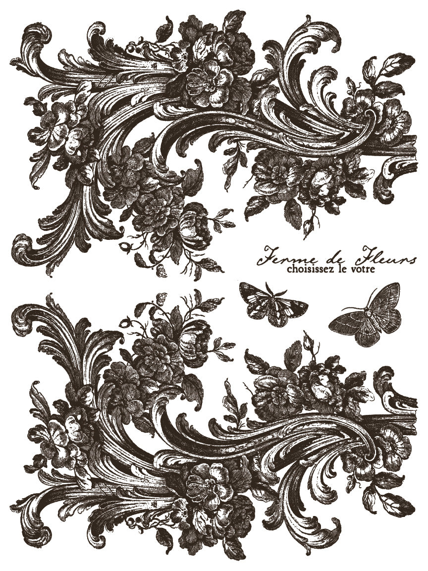 Hameau De La Reine IOD Paint Inlay by Iron Orchid Design (8) 12 X 16 Sheets - New Release