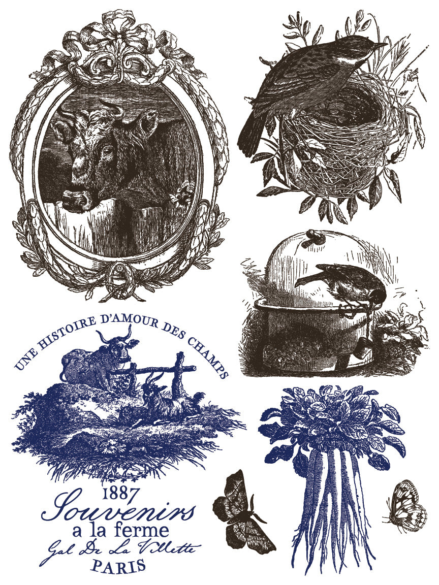 Hameau De La Reine IOD Paint Inlay by Iron Orchid Design (8) 12 X 16 Sheets - New Release