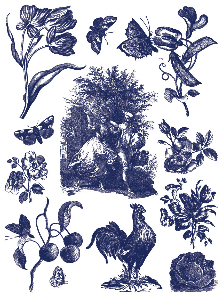Hameau De La Reine IOD Paint Inlay by Iron Orchid Design (8) 12 X 16 Sheets - New Release
