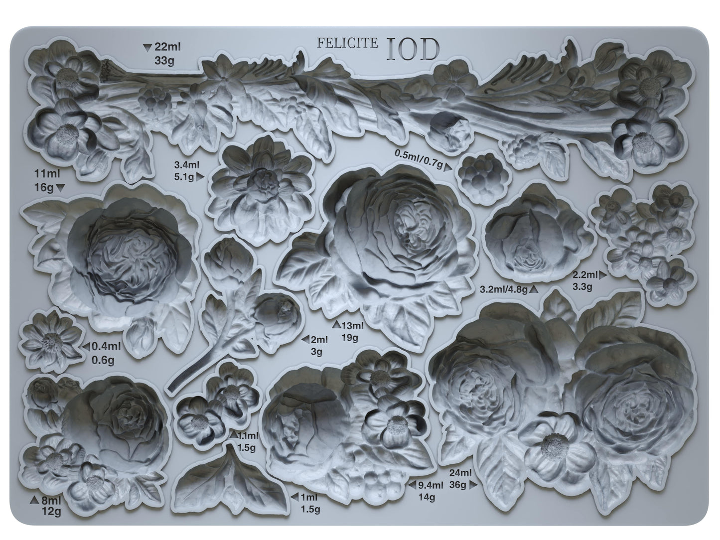 Felicite Mould IOD décor mould 5 x 7 - by Iron Orchid Designs - New Release