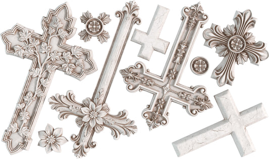 Les Croix Cross IOD décor mould 6 x 10 - by Iron Orchid Designs - New Release