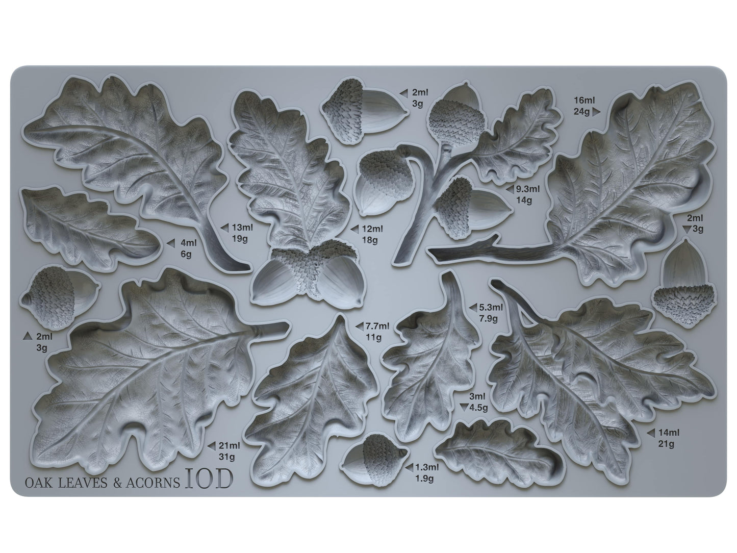 Oak Leaves & Acorns Mould IOD décor mould 6 x 10 - by Iron Orchid Designs - New Release