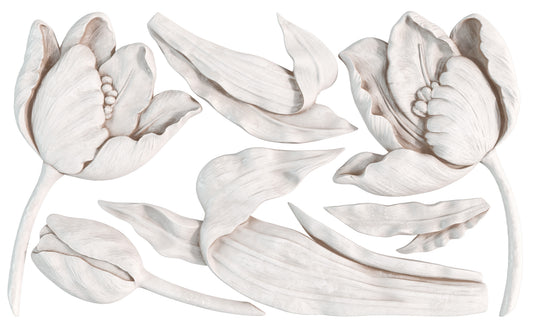 Tulips IOD decor mould 6 x 10 - by Iron Orchid Designs - New Release