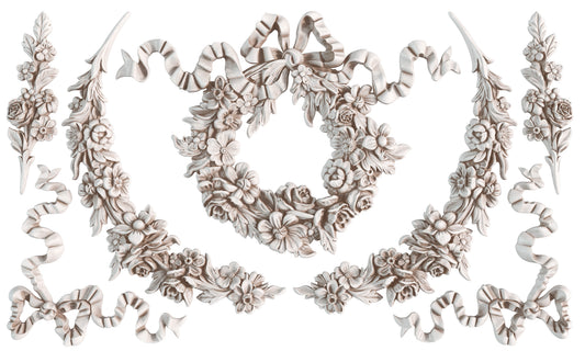Wreath and Swags IOD décor mould 6 x 10 - by Iron Orchid Designs - New Release