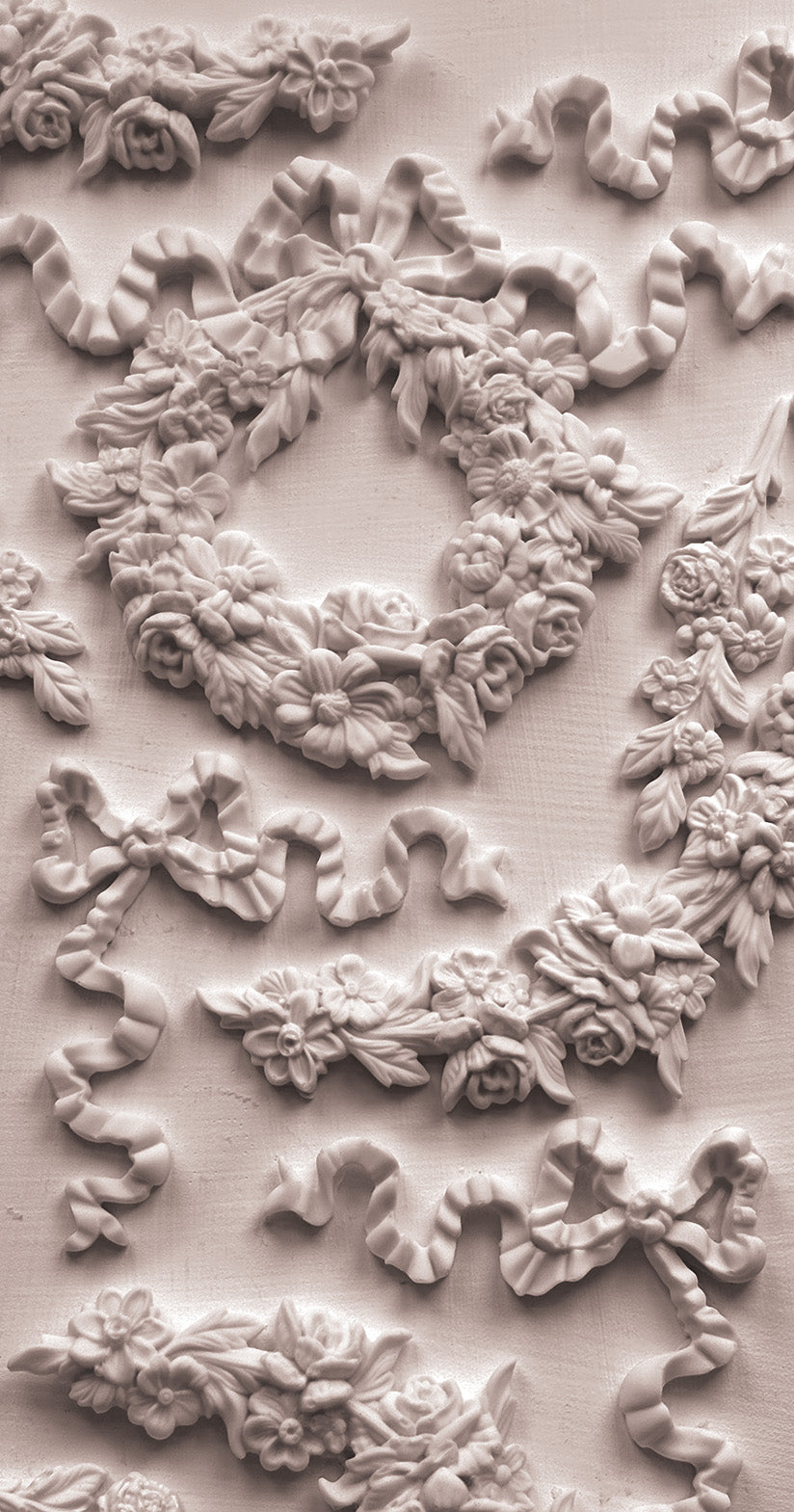 Wreath and Swags IOD décor mould 6 x 10 - by Iron Orchid Designs - New Release