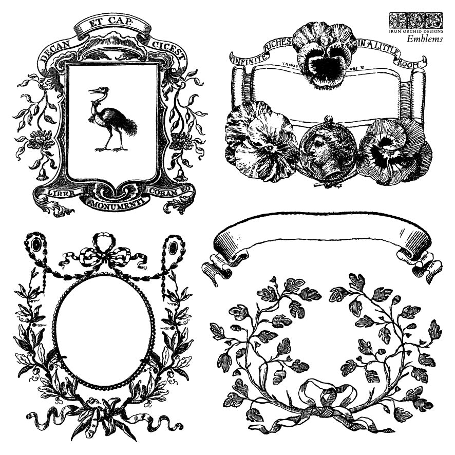 Emblems IOD stamp 4 sheets 6 X 6 - by Iron Orchid Designs - New Release