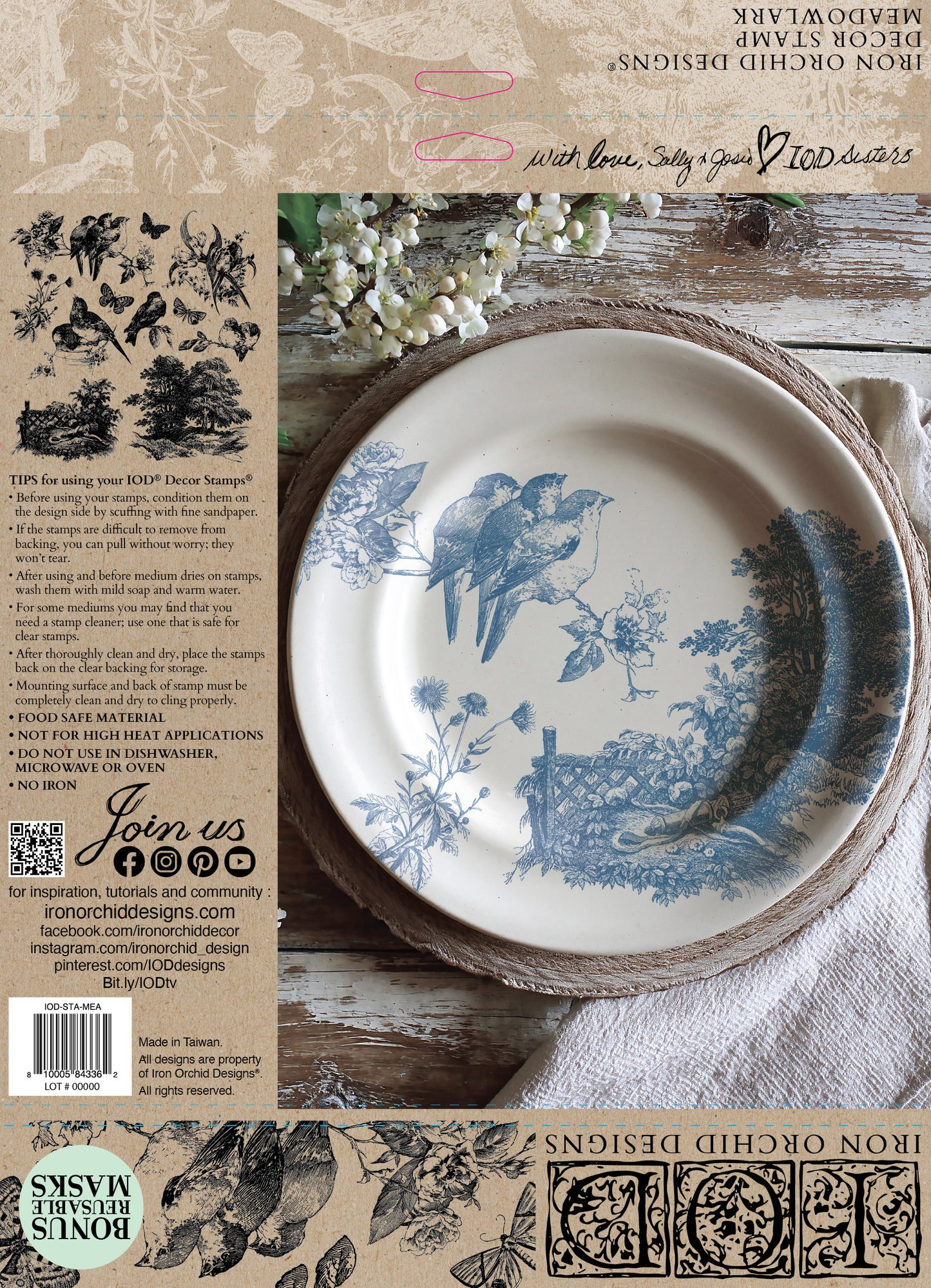 Meadowlark 12 x 12 IOD stamp - by Iron Orchid Designs - New Release