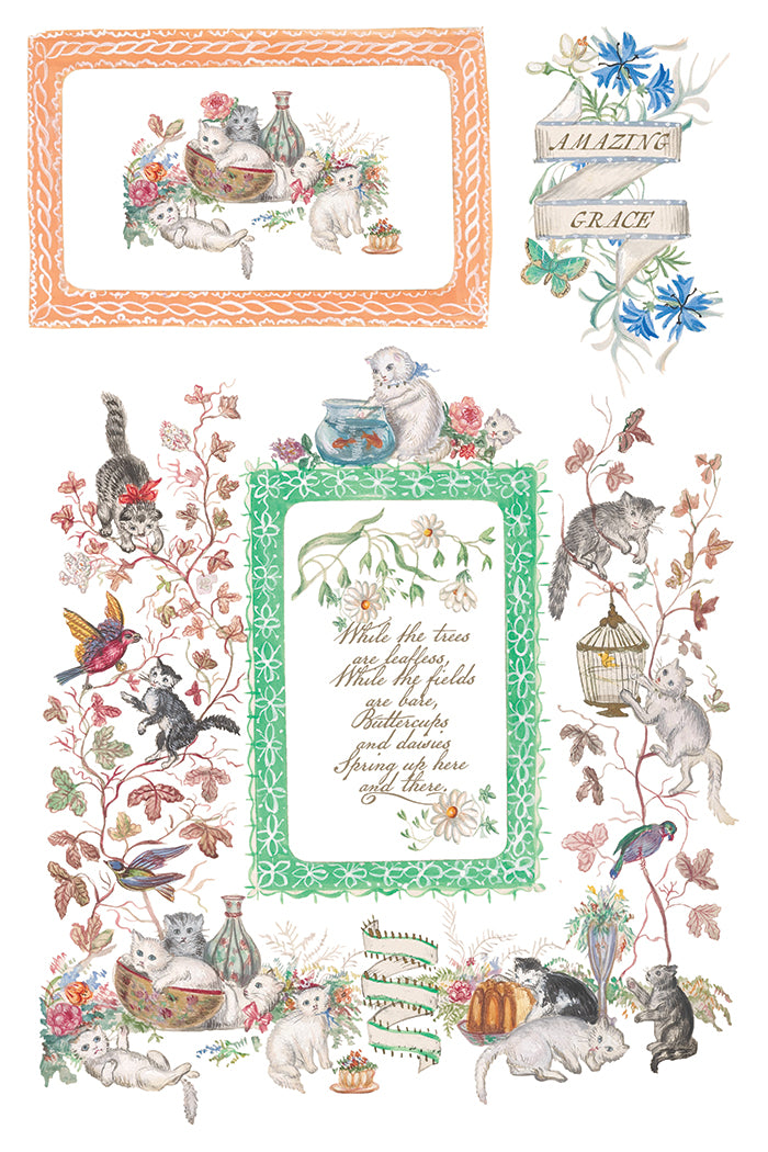 Emily Clare IOD Transfer Pad with (8) 8 x 12 Sheets by Iron Orchid Designs Rub-On Furniture Transfer Decal - New Release