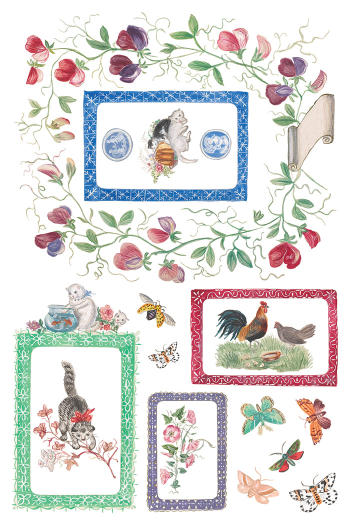 Emily Clare IOD Transfer Pad with (8) 8 x 12 Sheets by Iron Orchid Designs Rub-On Furniture Transfer Decal - New Release