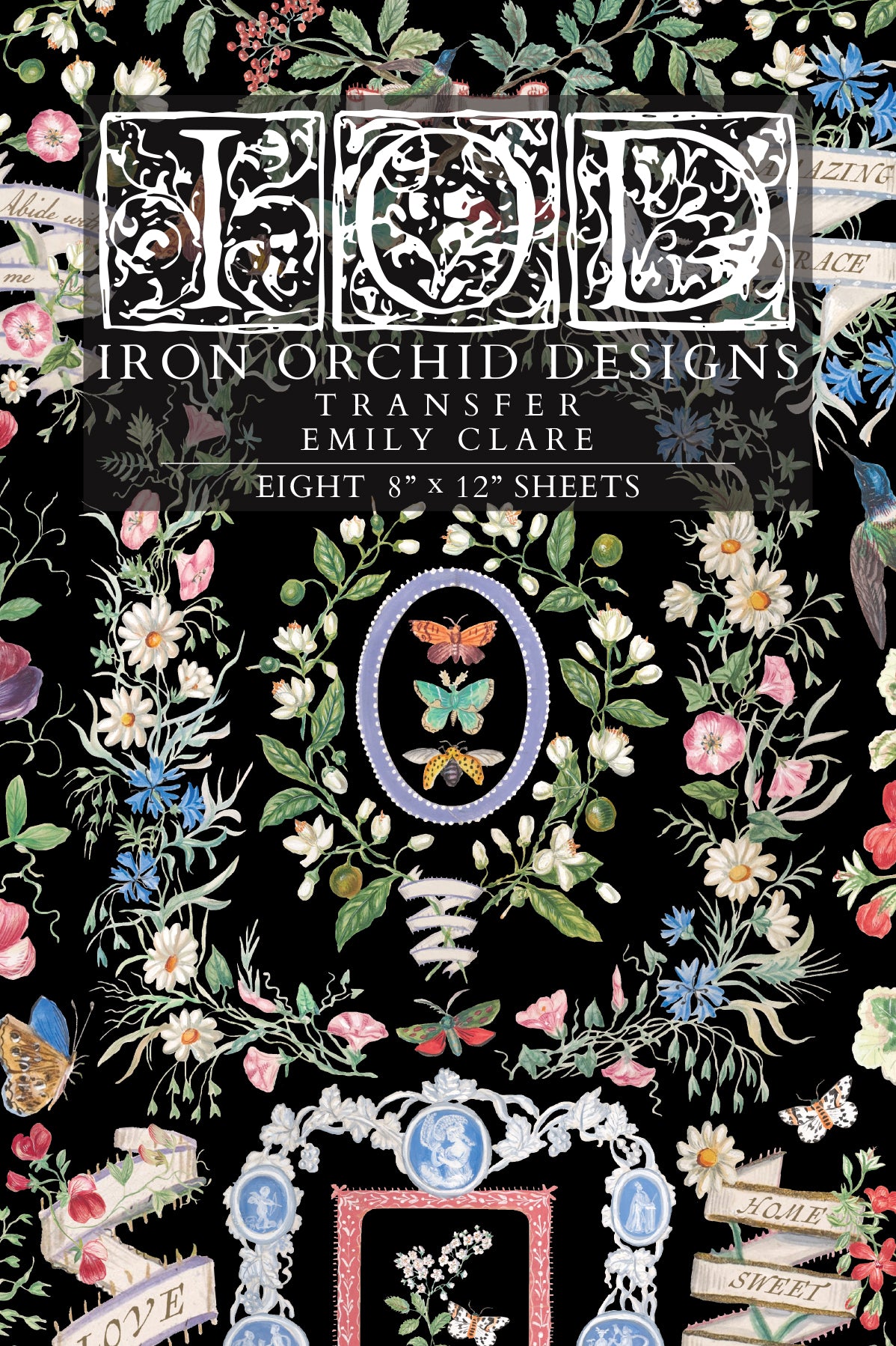 Emily Clare IOD Transfer Pad with (8) 8 x 12 Sheets by Iron Orchid Designs Rub-On Furniture Transfer Decal - New Release