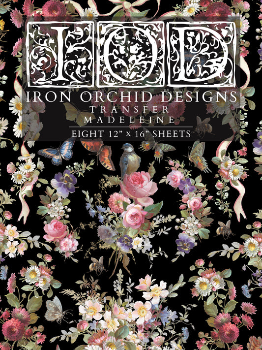 Madeleine IOD Transfer Pad (8) 12 X 16 Sheets by Iron Orchid Designs Rub-On Furniture Transfer Decal - New Release