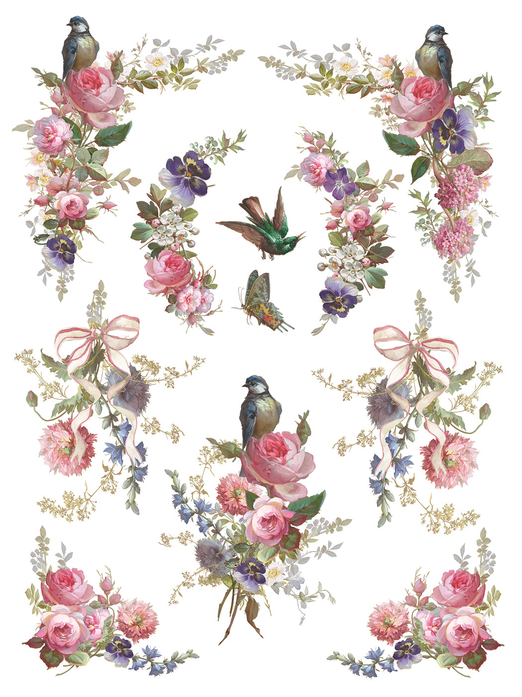 Madeleine IOD Transfer Pad (8) 12 X 16 Sheets by Iron Orchid Designs Rub-On Furniture Transfer Decal - New Release