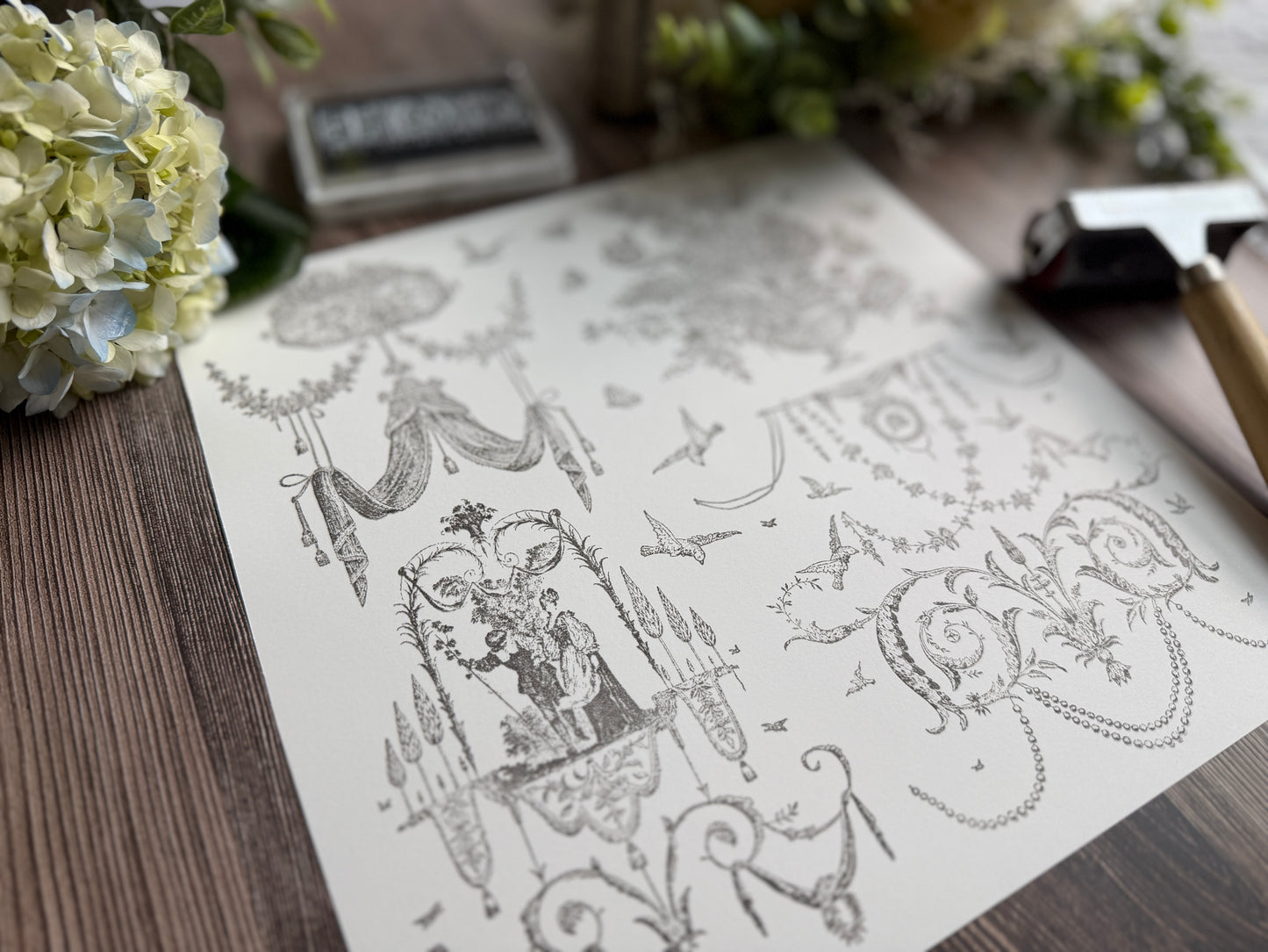 Palais Des Fleurs 12 x 12 IOD stamp - by Iron Orchid Designs - New Release
