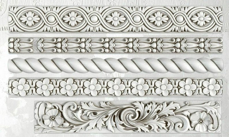 Trimmings 2 IOD décor mould 6 x 10 - by Iron Orchid Designs
