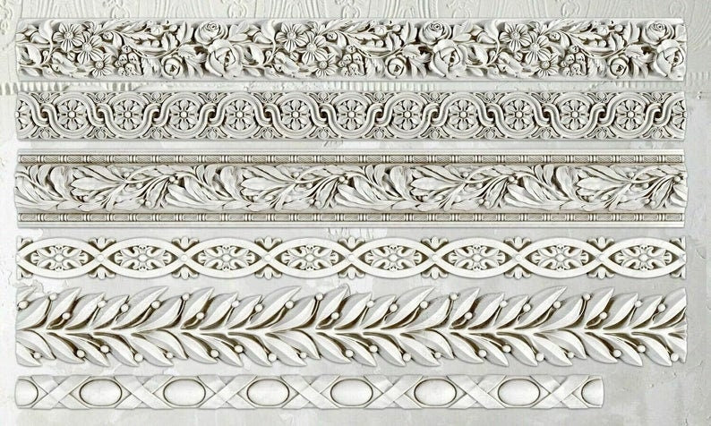 Trimmings 1 IOD décor mould 6 x 10 - by Iron Orchid Designs