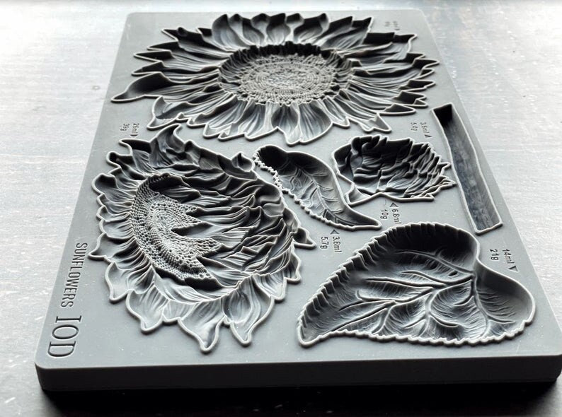 Sunflowers IOD decor mould 6 x 10 - by Iron Orchid Designs
