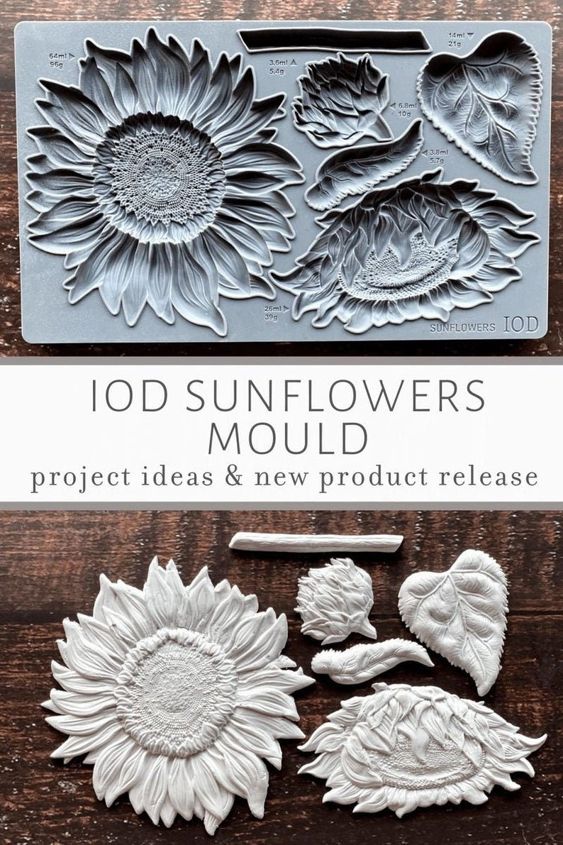 Sunflowers IOD decor mould 6 x 10 - by Iron Orchid Designs