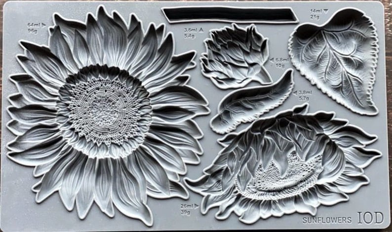 Sunflowers IOD decor mould 6 x 10 - by Iron Orchid Designs
