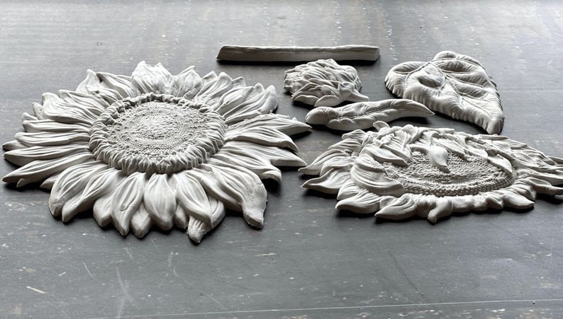 Sunflowers IOD decor mould 6 x 10 - by Iron Orchid Designs