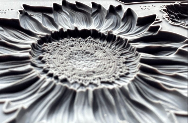 Sunflowers IOD decor mould 6 x 10 - by Iron Orchid Designs