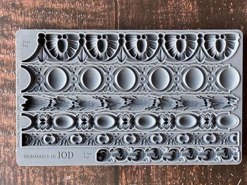 Trimmings 3 IOD décor mould 6 x 10 - by Iron Orchid Designs