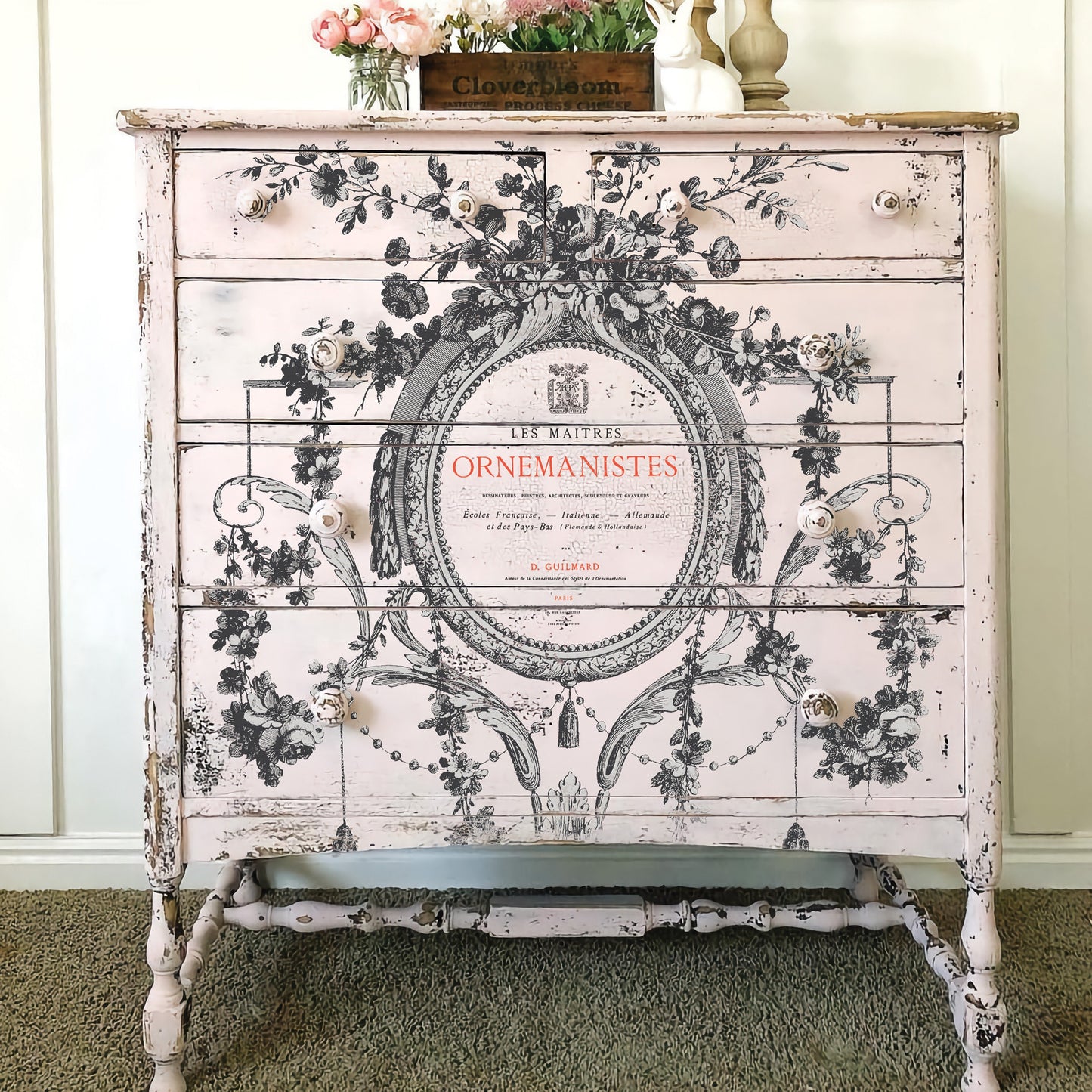 Cosette IOD Transfer Pad with (8) 12 X 16 Sheets by Iron Orchid Designs Rub-On Furniture Transfer Decal