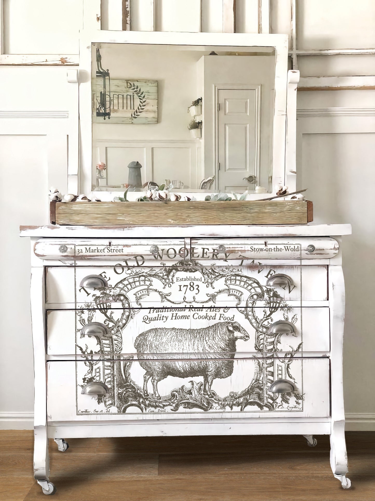 Cotswold IOD Transfer Pad with (8) 12 X 16 Sheets by Iron Orchid Designs Rub-On Furniture Transfer Decal