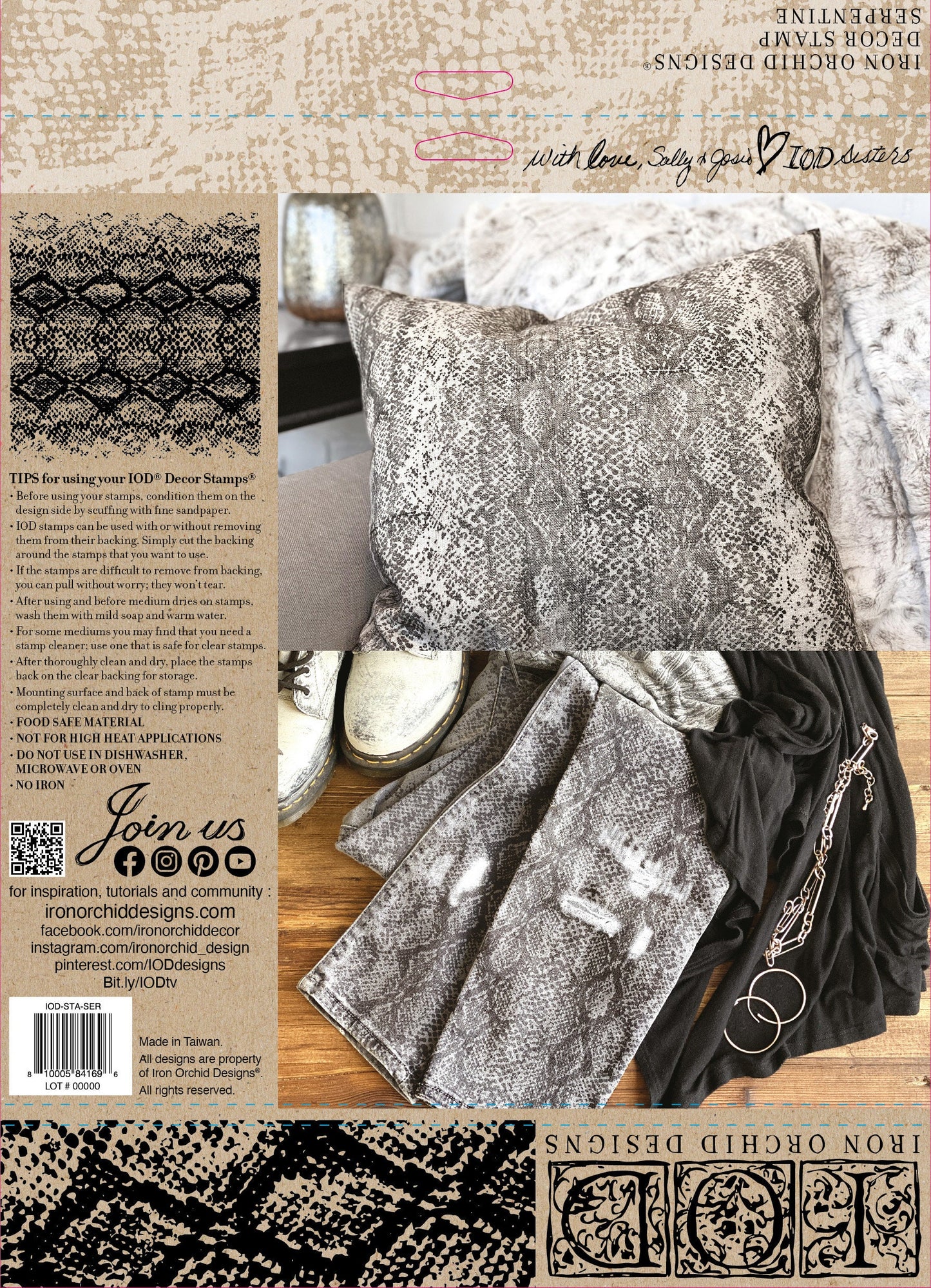 Serpentine 12 x 12 IOD stamp - by Iron Orchid Designs - Retired