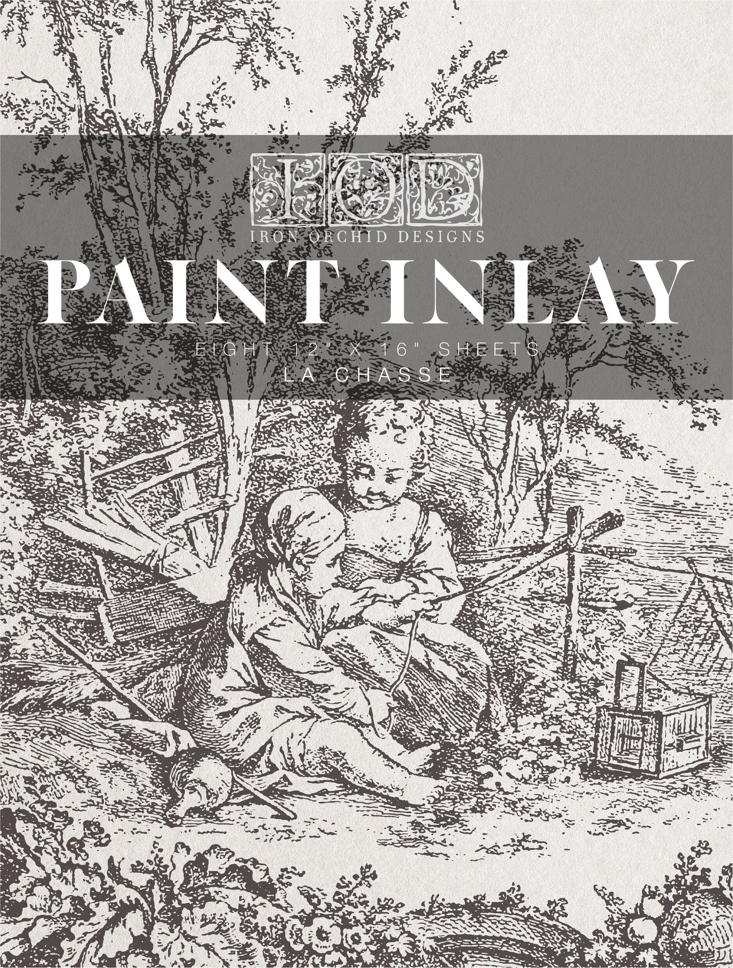 La Chasse IOD Paint Inlay by Iron Orchid Design (8) 12 X 16 Sheets - Limited Release