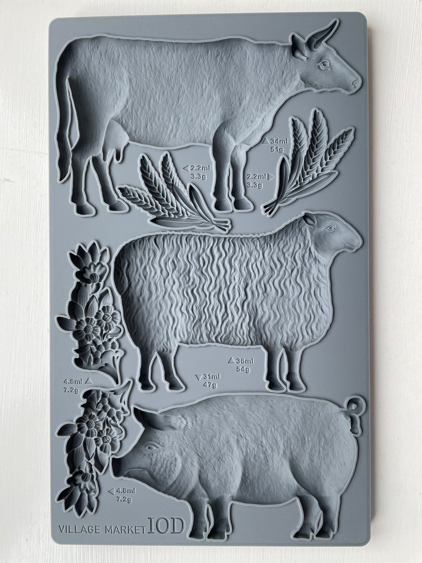 Village Market IOD decor mould 6 x 10 - by Iron Orchid Designs