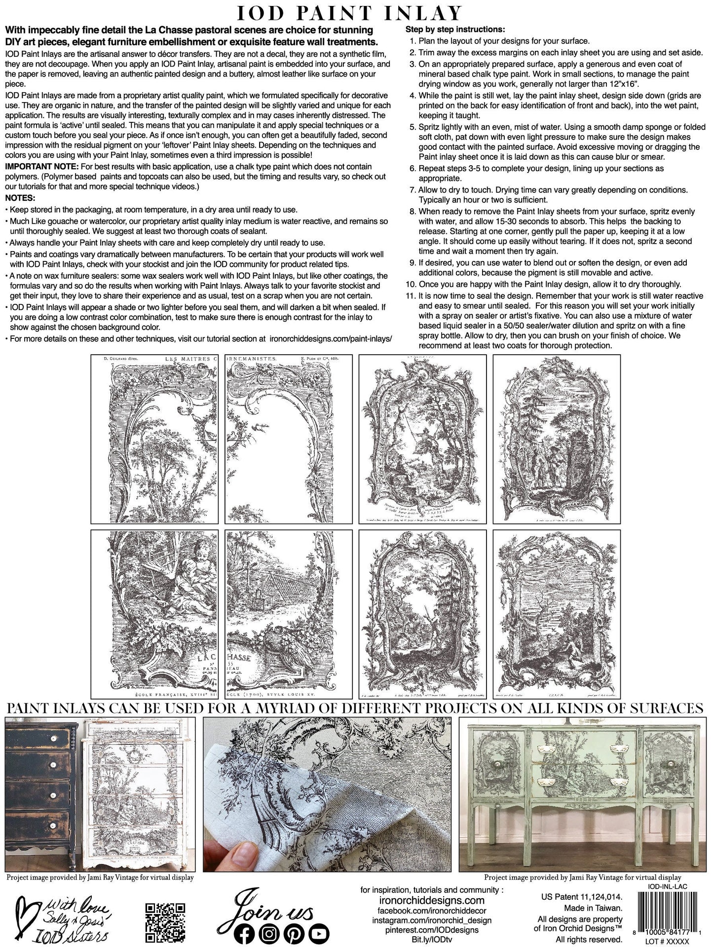 La Chasse IOD Paint Inlay by Iron Orchid Design (8) 12 X 16 Sheets - Limited Release
