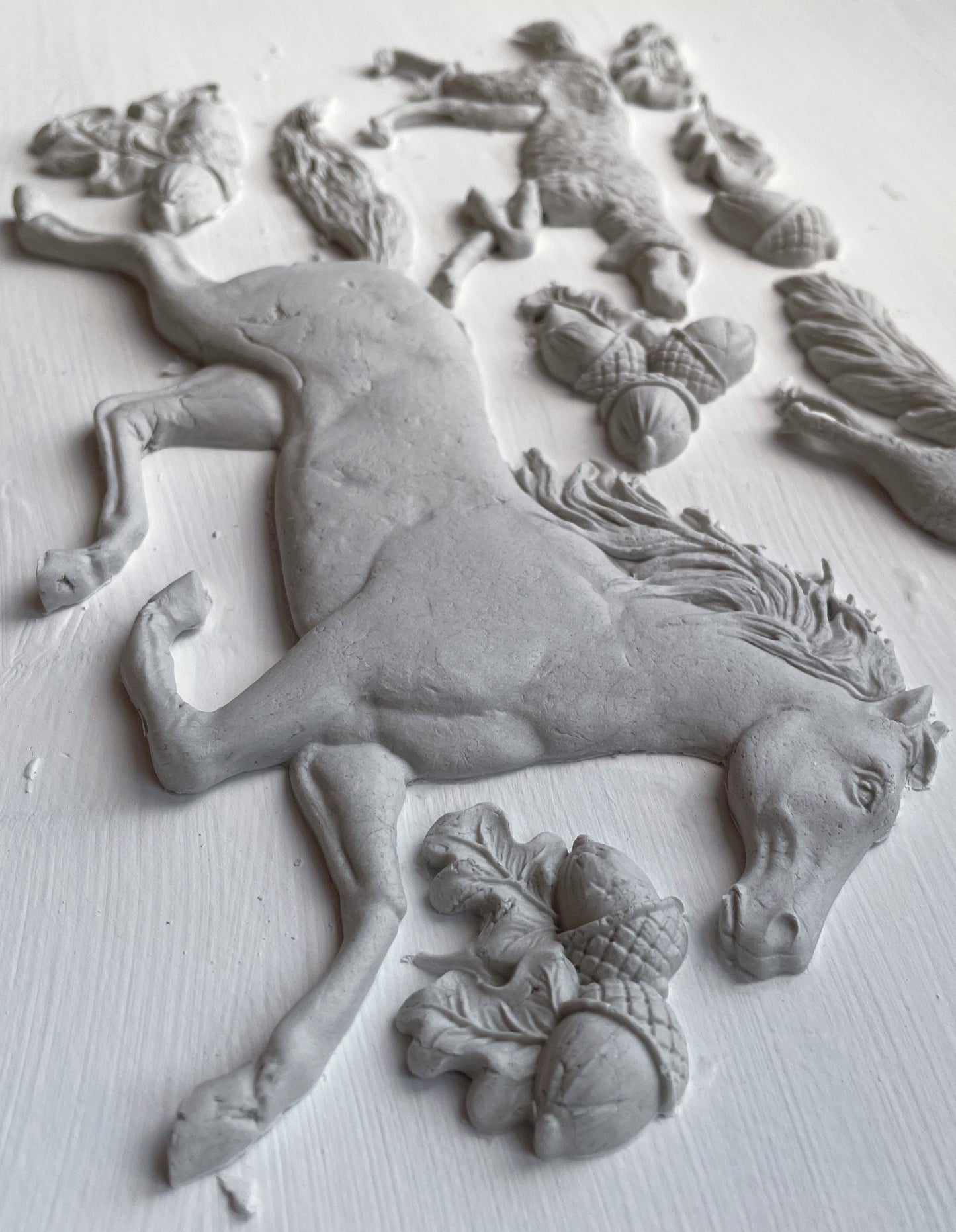 Horse and Hound IOD décor mould 6 x 10 - by Iron Orchid Designs