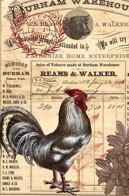 Roycycled Decoupage Paper | Red Rooster 20" x 29" Sheet
