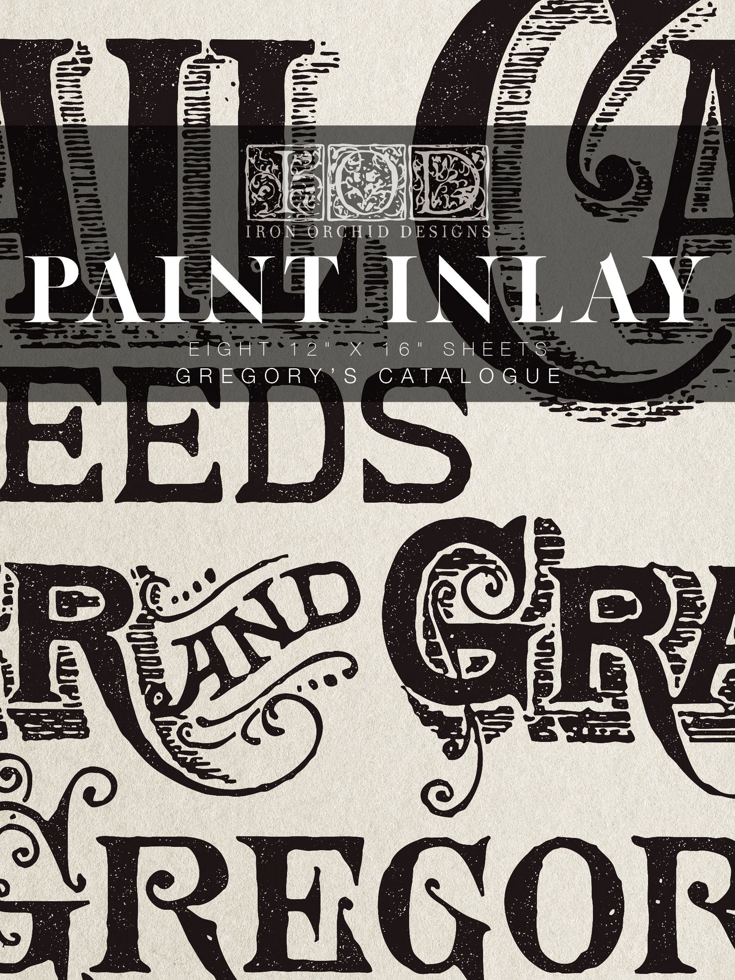 Gregorys Catalogue IOD Paint Inlay by Iron Orchid Design (8) 12 X 16 Sheets - Limited Release