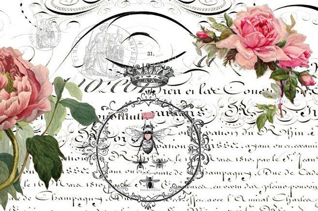 Roycycled Decoupage Paper | Queen Bee 20" x 29" Sheet
