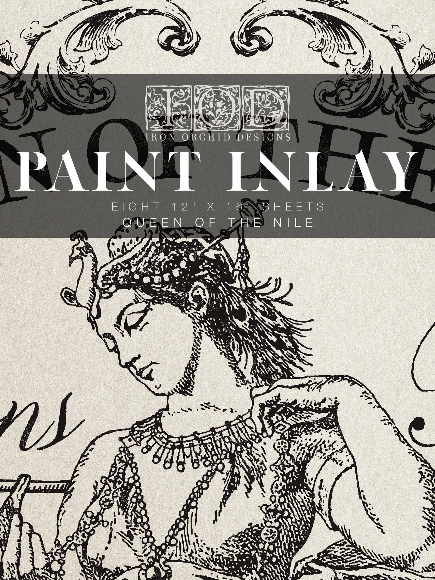 Queen of the Nile IOD Paint Inlay by Iron Orchid Design (8) 12 X 16 Sheets - Limited Release